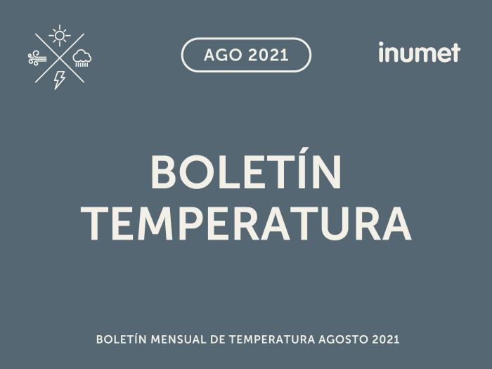 Boletín Mensual de Temperatura de agosto de 2021