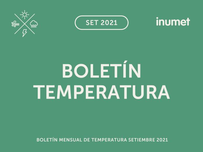 Boletín Mensual de Temperatura de setiembre de 2021